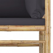 Záhradná sedacia súprava 7 ks bambus / sivá Dekorhome