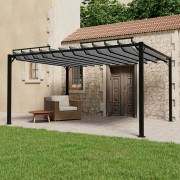 Pergola s lamelovou strechou 3 x 4 m hliník / látka Dekorhome