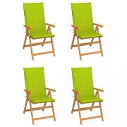 Záhradná stolička 4 ks teak / látka Dekorhome