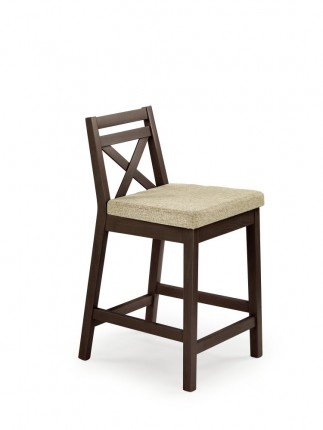 Nízka barová stolička BORYS LOW drevo / látka