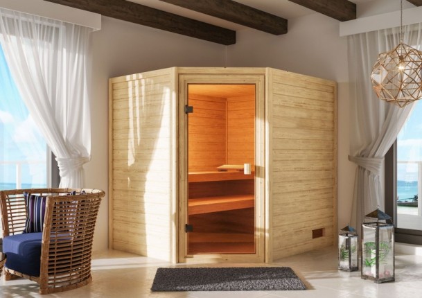 Interiérová fínska sauna 195 x 169 cm Dekorhome