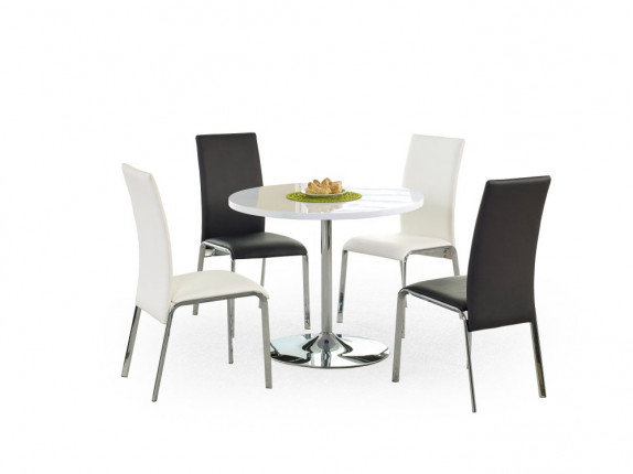 Okrúhly jedálenský stôl OMAR biela / chróm