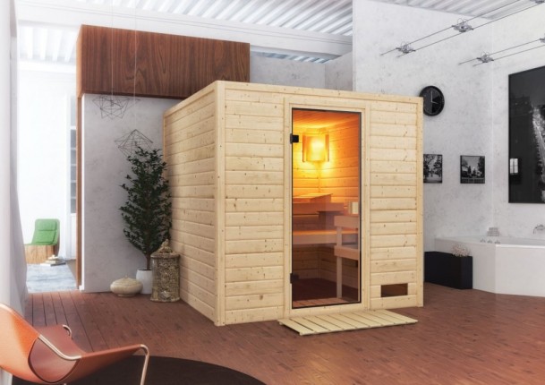 Interiérová fínska sauna 195x195 cm Dekorhome