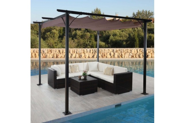 Pergola so sťahovacou strechou 3x3m WH9978 Dekorhome