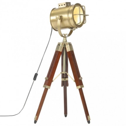 Stojaca lampa kov / drevo Dekorhome