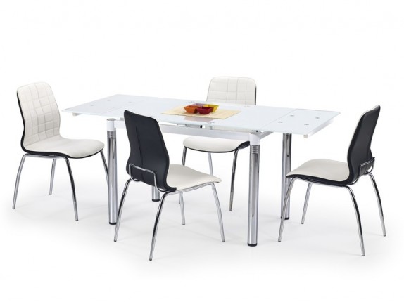 Rozkladací jedálenský stôl L31 biela / strieborná