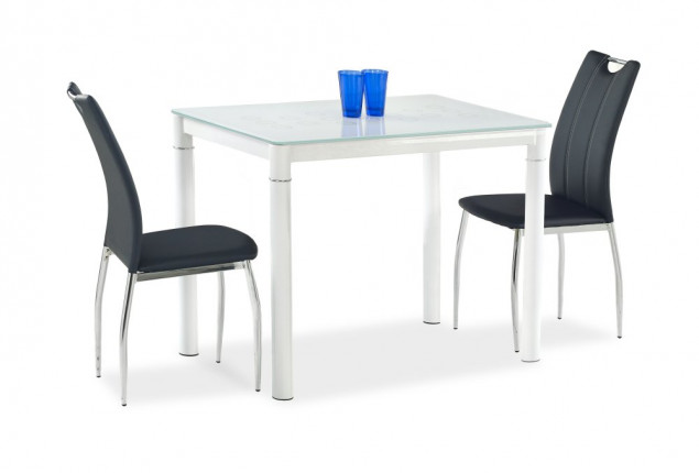 Sklenený stôl ARGUS mliečna / biela