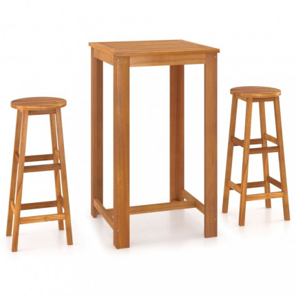 Barový set 3 ks hnedá Dekorhome