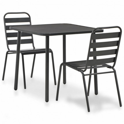 Záhradný bistro set 3 ks tmavosivá