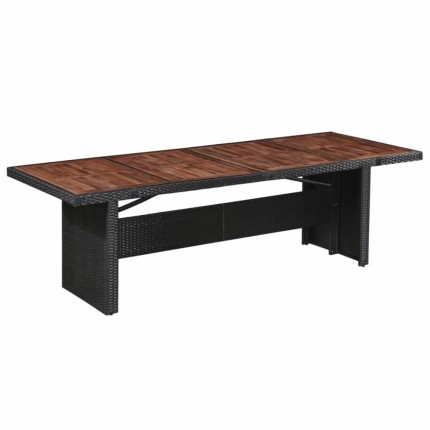 Záhradný jedálenský stôl 240x90 cm polyratan / akáciové drevo