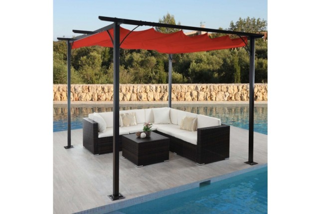 Pergola so sťahovacou strechou 3x3m WH9974 Dekorhome