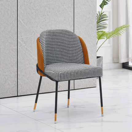 Jedálenská stolička KIRNA hnedá / čiernobiely vzor
