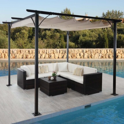 Pergola so sťahovacou strechou 3x3m WH5116 Dekorhome