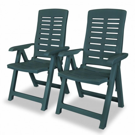 Polohovateľné záhradné stoličky 2 ks zelená