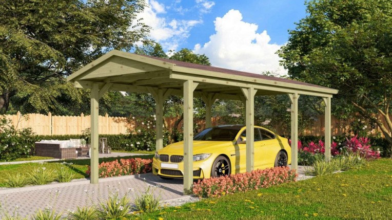 Drevený prístrešok / carport 297x660 cm Dekorhome