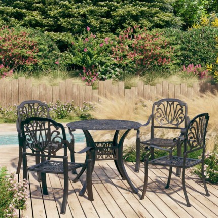 Záhradné bistro set 5 ks liaty hliník čierna Dekorhome - POSLEDNÝ KUS