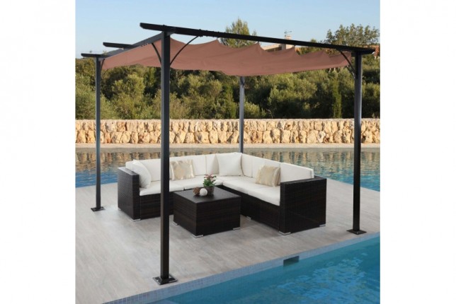 Pergola so sťahovacou strechou 3x3m WH9977 Dekorhome