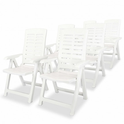 Polohovateľné záhradné stoličky 6 ks plast