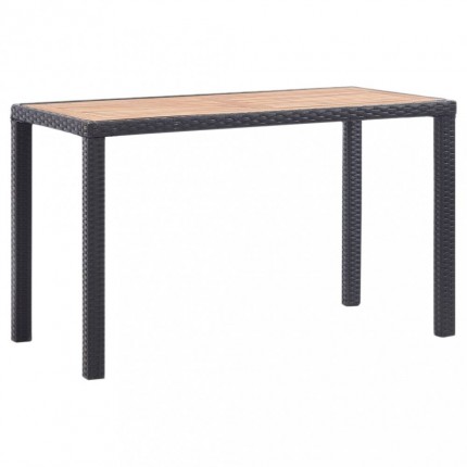 Záhradný stôl 123x60 cm čierna / hnedá Dekorhome