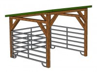 Prístrešok pre kone 3 x 3 m + ohradných panely