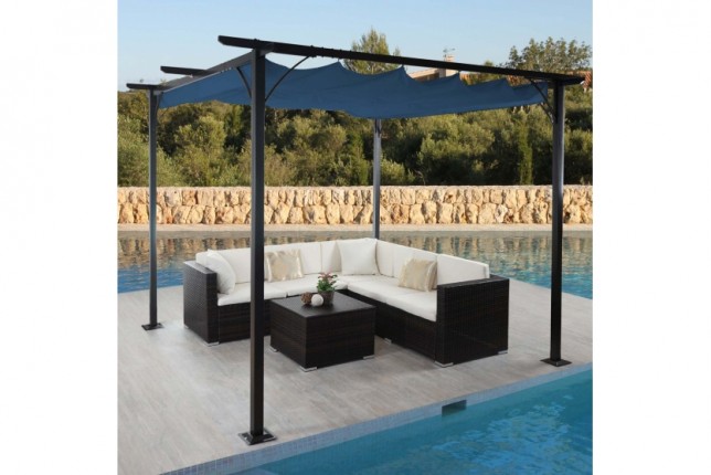 Pergola so sťahovacou strechou 3x3m WH9976 Dekorhome