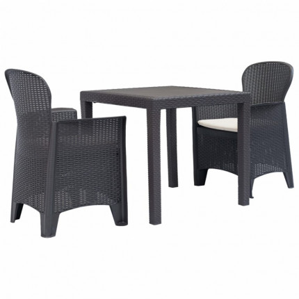 Záhradný bistro set 3 ks plast Dekorhome