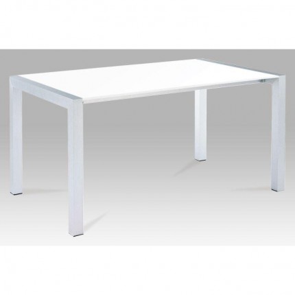 Jedálenský stôl rozkladací 150/230 DARO biela lesk / strieborná