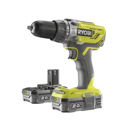 Ryobi R18PD3-220S aku 18 V vrtačka + 2x baterie 2 Ah + nabíječka ONE+