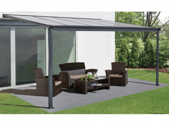 Hliníková pergola 3,12 x 3 m antracit / polykarbonát Dekorhome