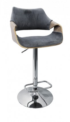Barová stolička H-98 dub svetlý / sivá