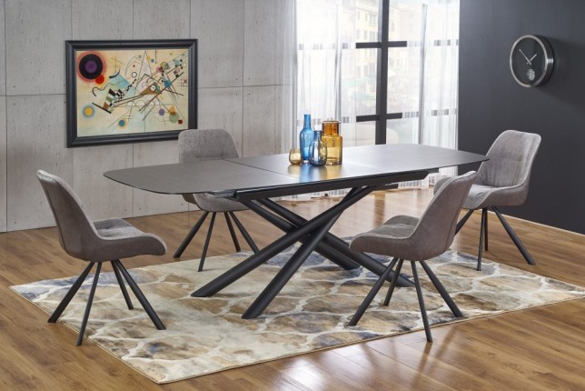 Rozkladací jedálenský stôl CAPELLO 180/240 cm sivá / čierna