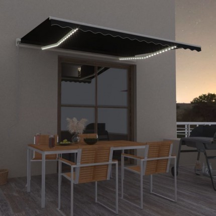 Ručne zaťahovacia markíza s LED svetlom 400x350 cm Dekorhome