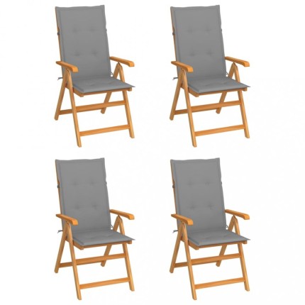 Záhradná stolička 4 ks teak / látka Dekorhome