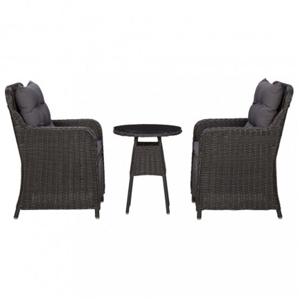 Záhradný bistro set 3 ks čierna / sivá Dekorhome