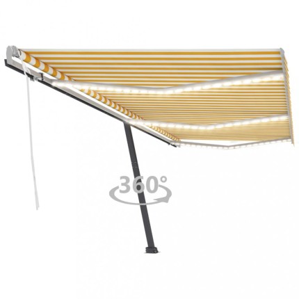 Ručne zaťahovacia markíza s LED svetlom 500x350 cm Dekorhome