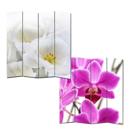 Dizajnový paraván WH orchidea 160x180 cm (4-dielny) - POSLEDNÝ KUS