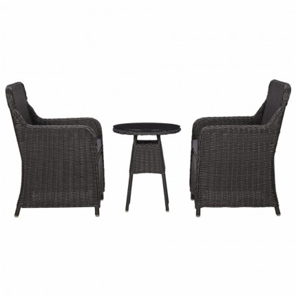 Záhradný bistro set 3 ks čierna / sivá Dekorhome