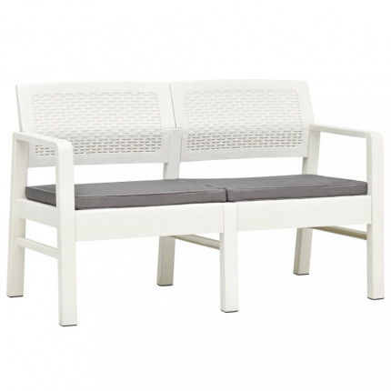 Záhradná lavica 120 cm biela Dekorhome