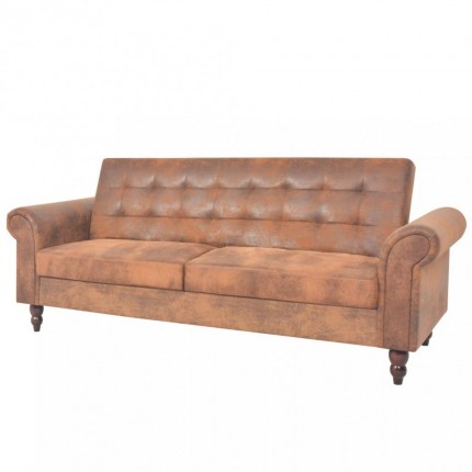 Rozkladacia Chesterfield pohovka hnedá Dekorhome
