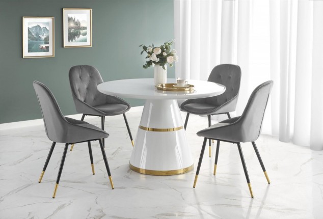 Jedálenský stôl VEGAS biela / zlatá