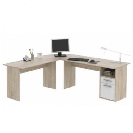 Rohový písací stôl Maurus NEW MA11 dub sonoma / biela