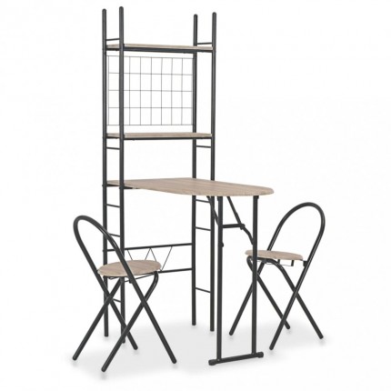 Skladací bistro set s regálom Dekorhome