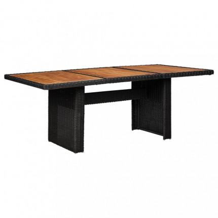 Záhradný stôl 200 x 100 cm čierna / hnedá Dekorhome