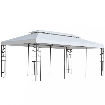 Záhradný altán 3 x 6 m biela Dekorhome