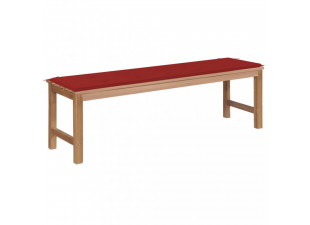 Záhradná lavica s poduškou 150 cm masívne teak Dekorhome
