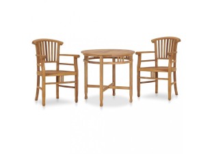 Záhradný jedálenský set 3 ks teak Dekorhome