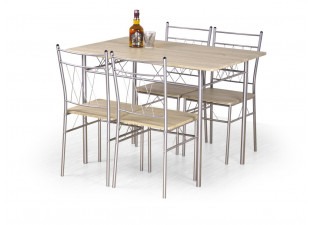 Jedálenský set FAUST dub sonoma stôl + 4 stoličky