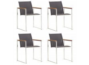 Záhradné stoličky 4 ks sivá / hnedá Dekorhome