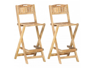 Skladacia záhradná barové stoličky 2 ks mangovníkové drevo Dekorhome