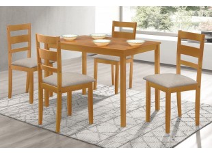 Jedálenský set 4+1 dub landhaus / sivá